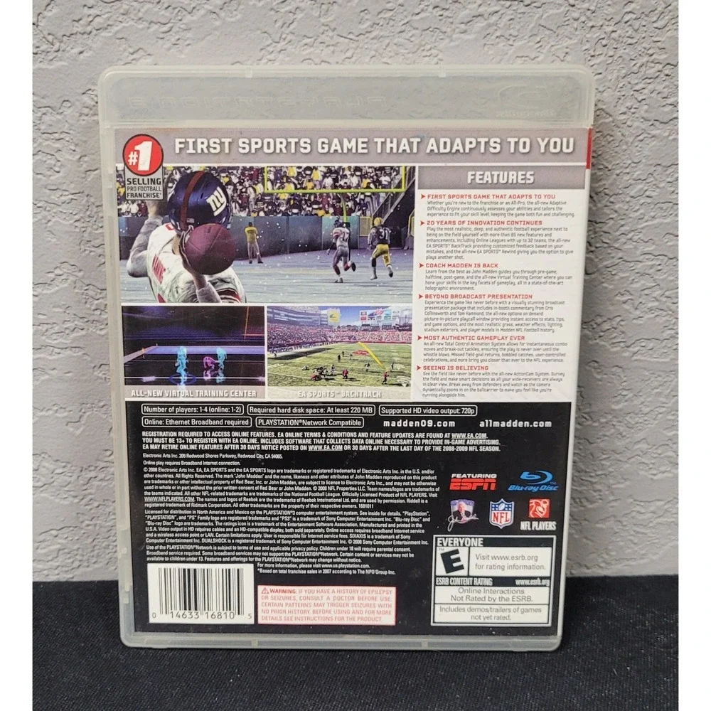 Playstation 3 Video Game Madden NFL 09 PS3